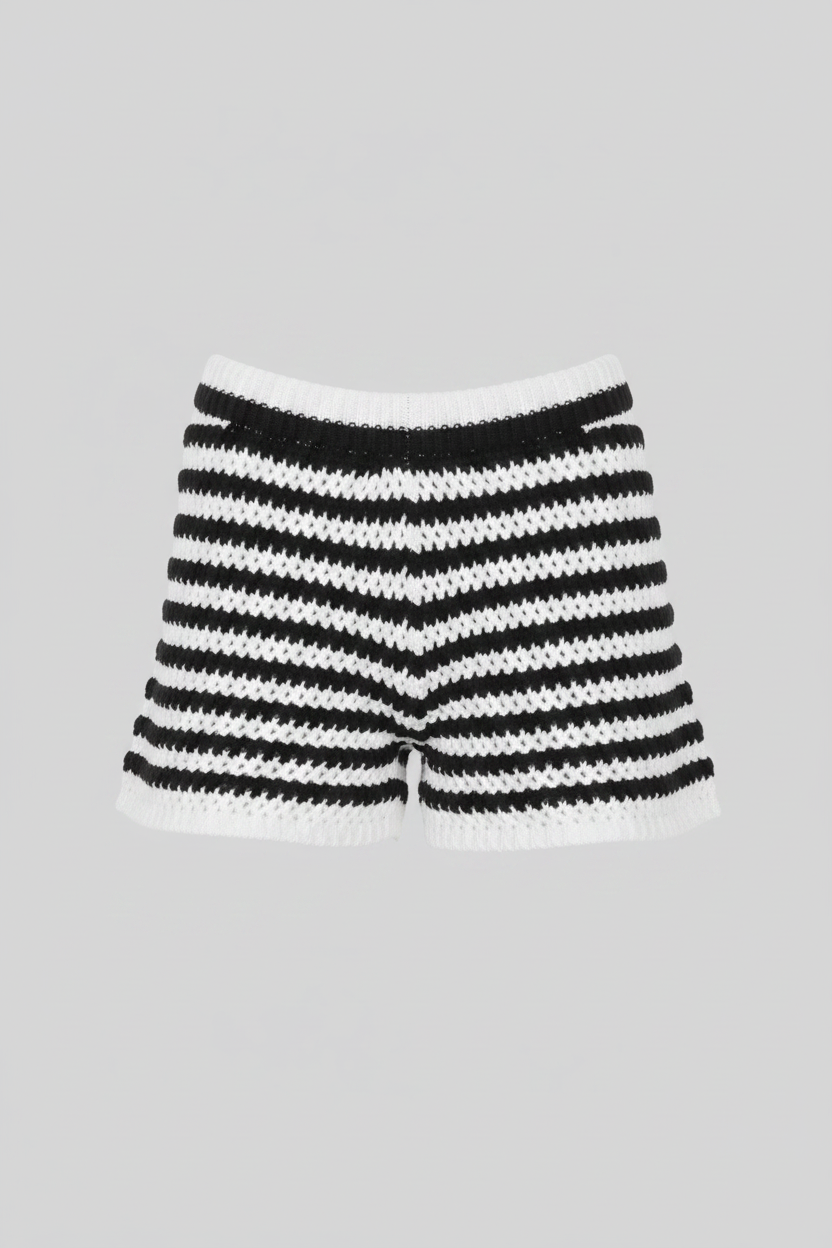 Paloma Striped Crochet Shorts