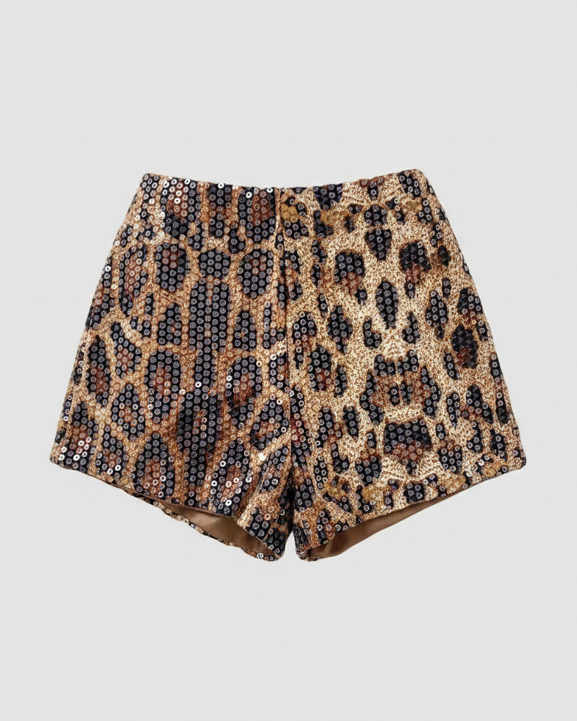 Ophelia Sequin Leopard Shorts
