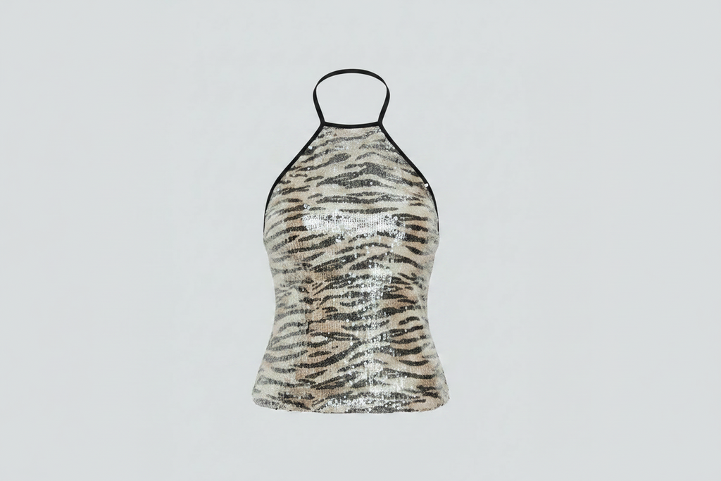 Sequin Tiger Print Cami