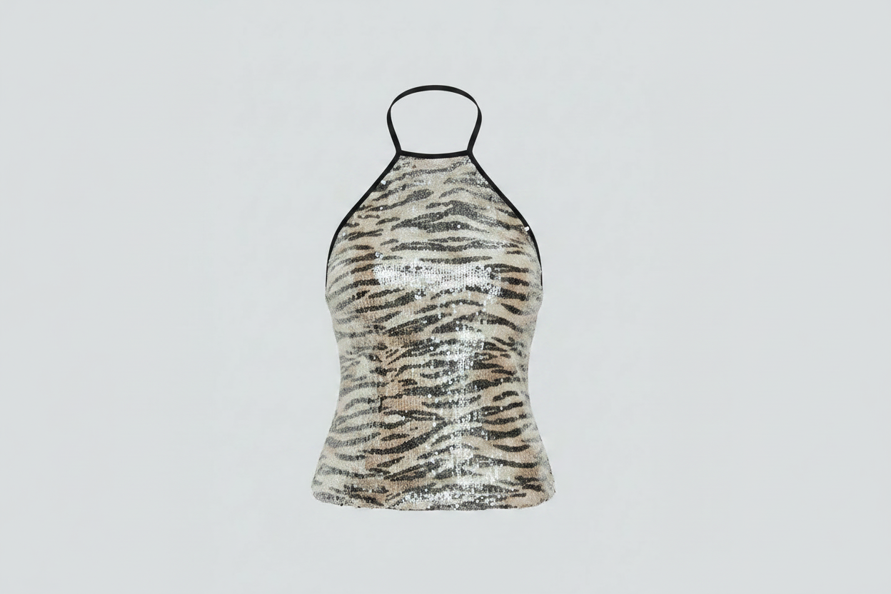 Sequin Tiger Print Cami