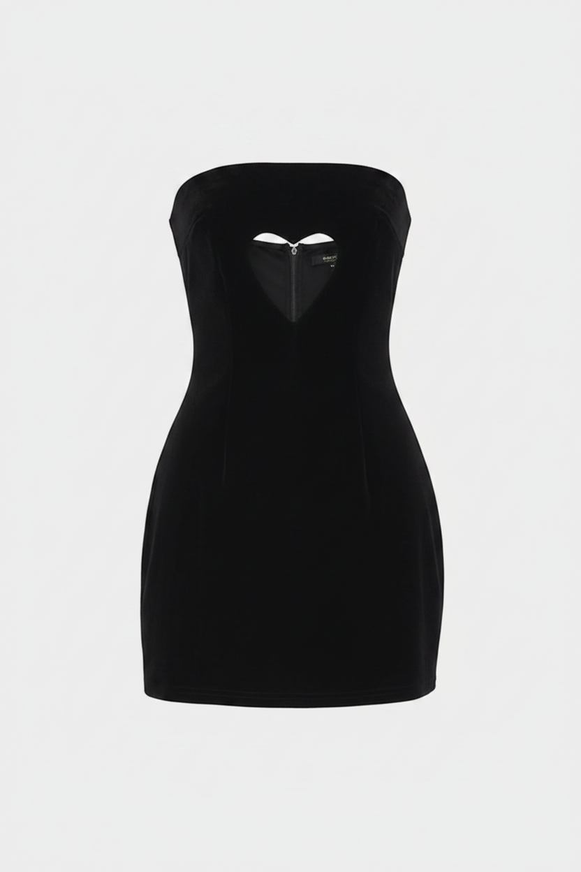 Rosalie Heart Cutout Velvet Mini Dress