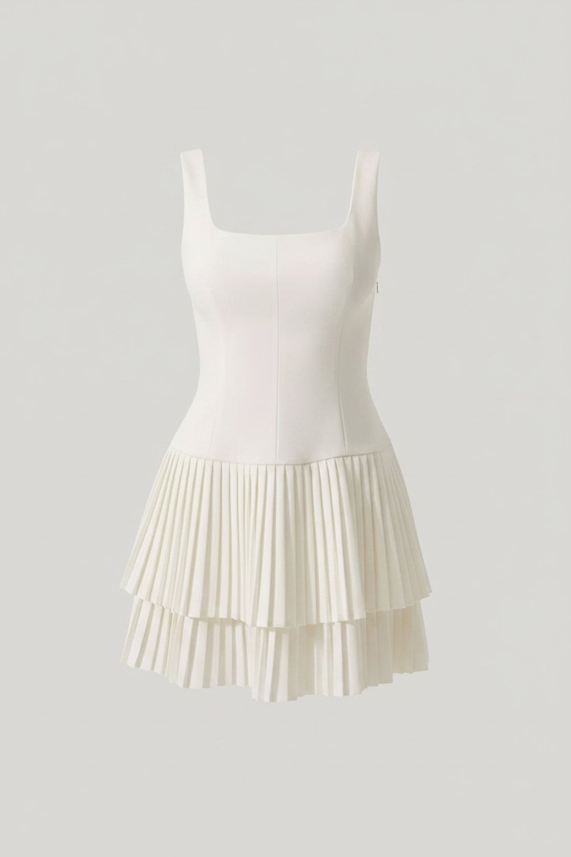 Alessia Pleated Mini Dress